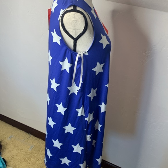 Dress Works Stars and Stripes Red White Blue Patriotic Sleeveless Dress Sz Small - Picture 8 of 10